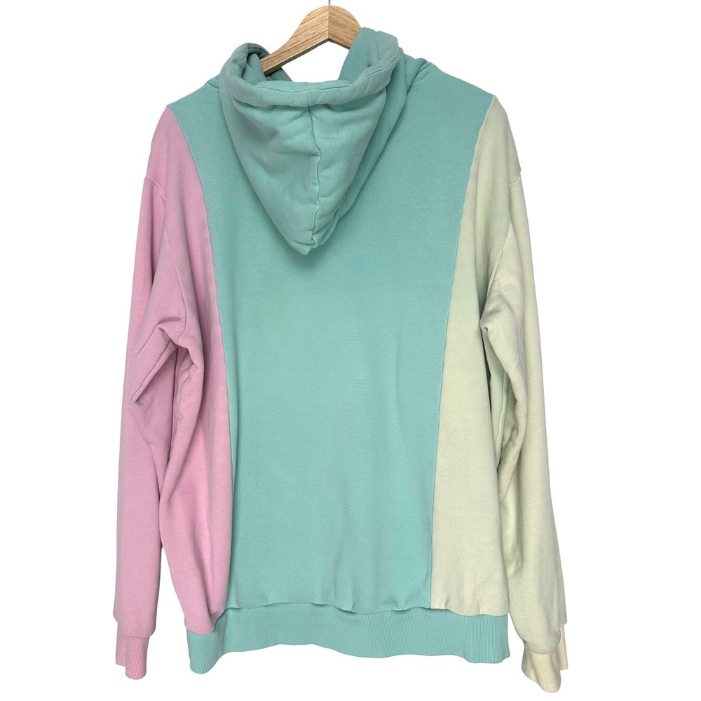 Teddy Fresh Multicolor Pastel‎ Colorblock Embroidered Logo Kawaii Hoodie XL - Picture 3 of 10